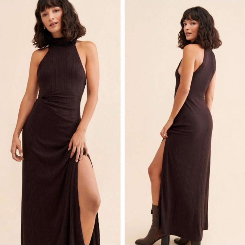 NWT Free People Size XS Brown Athea Maxi Dress